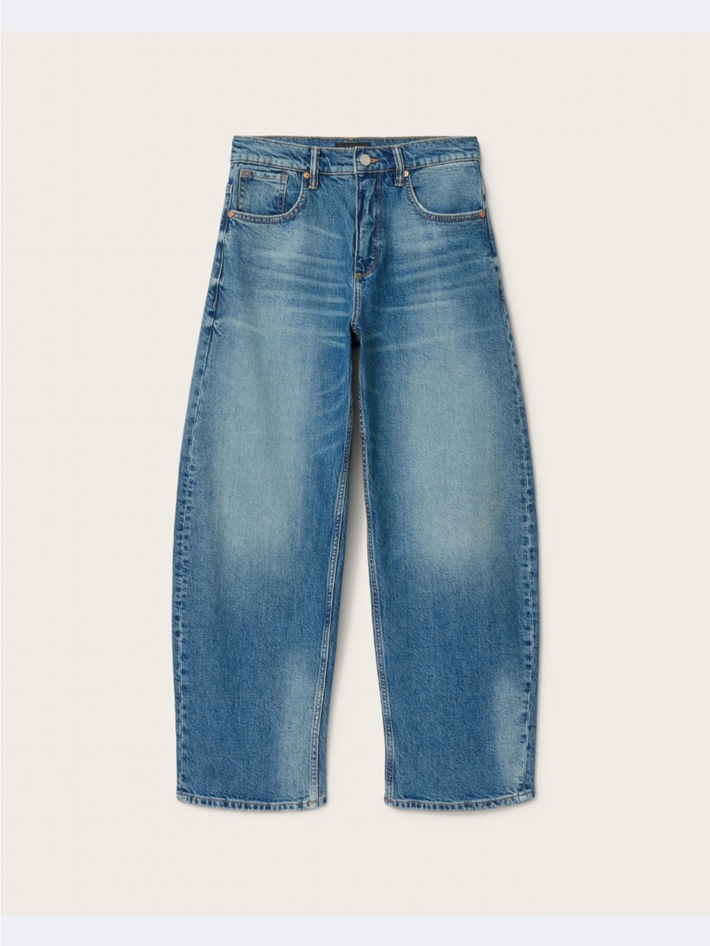 AllSaints Relaxed Wide-Leg Mid Blue Jeans